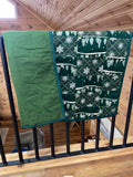 Green Christmas Throw Blanket/ Kids Christmas Blanket  LIMITED FEW!!!!