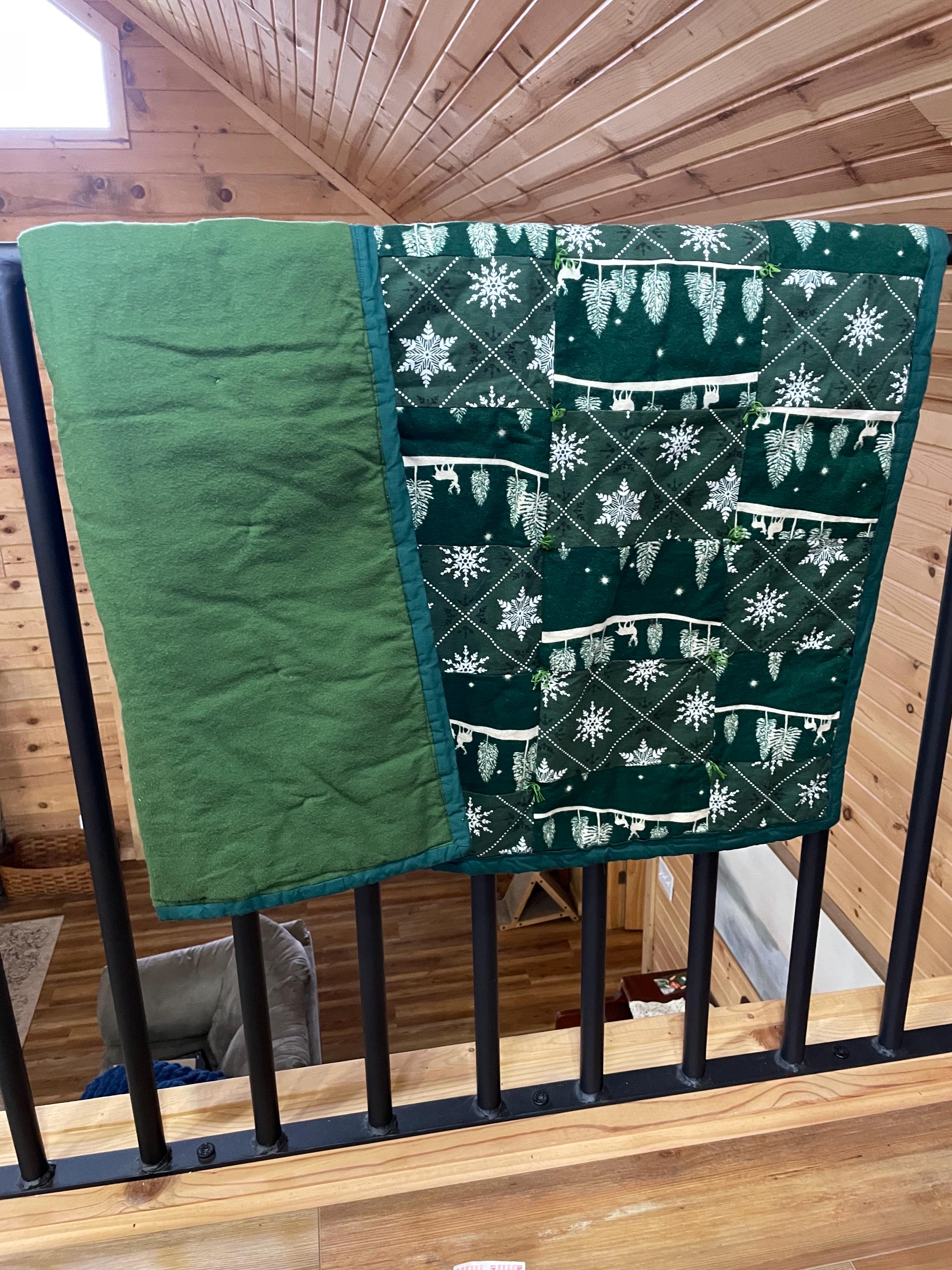 Green Christmas Throw Blanket/ Kids Christmas Blanket  LIMITED FEW!!!!