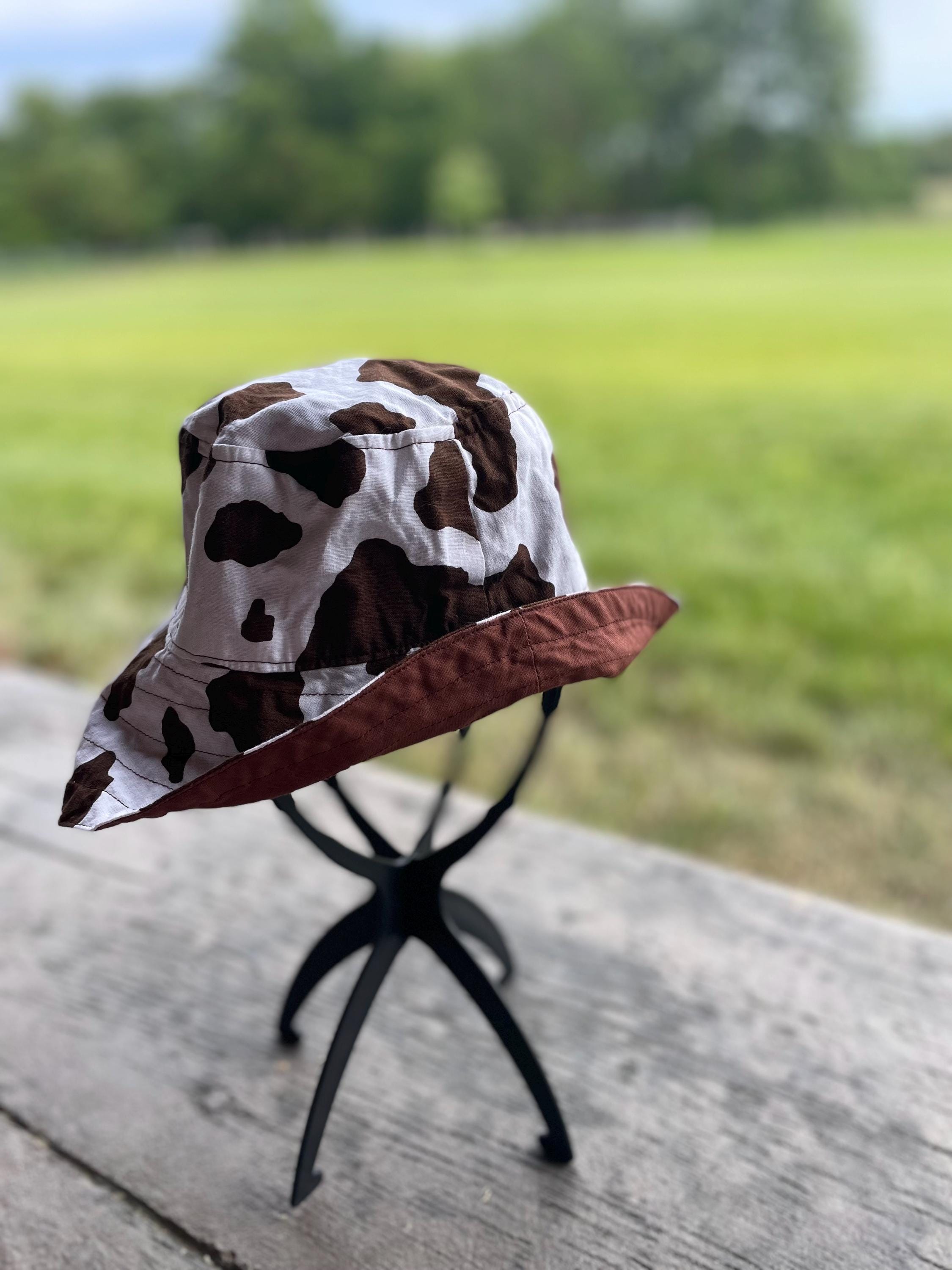 Kids Cow Print Bucket Hat/ Pink Cow Print Bucket Hat/ Babys Cow Print Hat