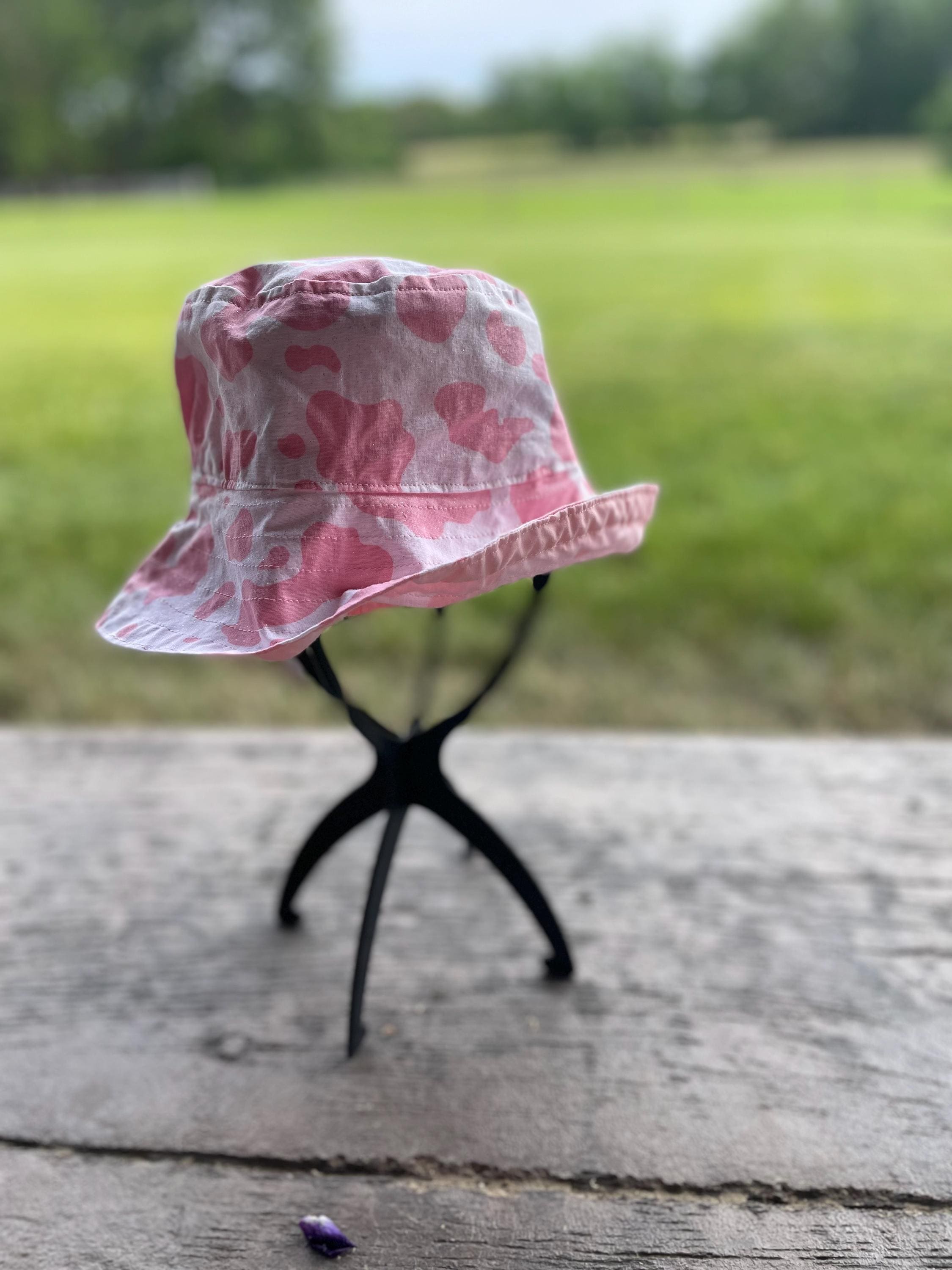 Kids Cow Print Bucket Hat/ Pink Cow Print Bucket Hat/ Babys Cow Print Hat