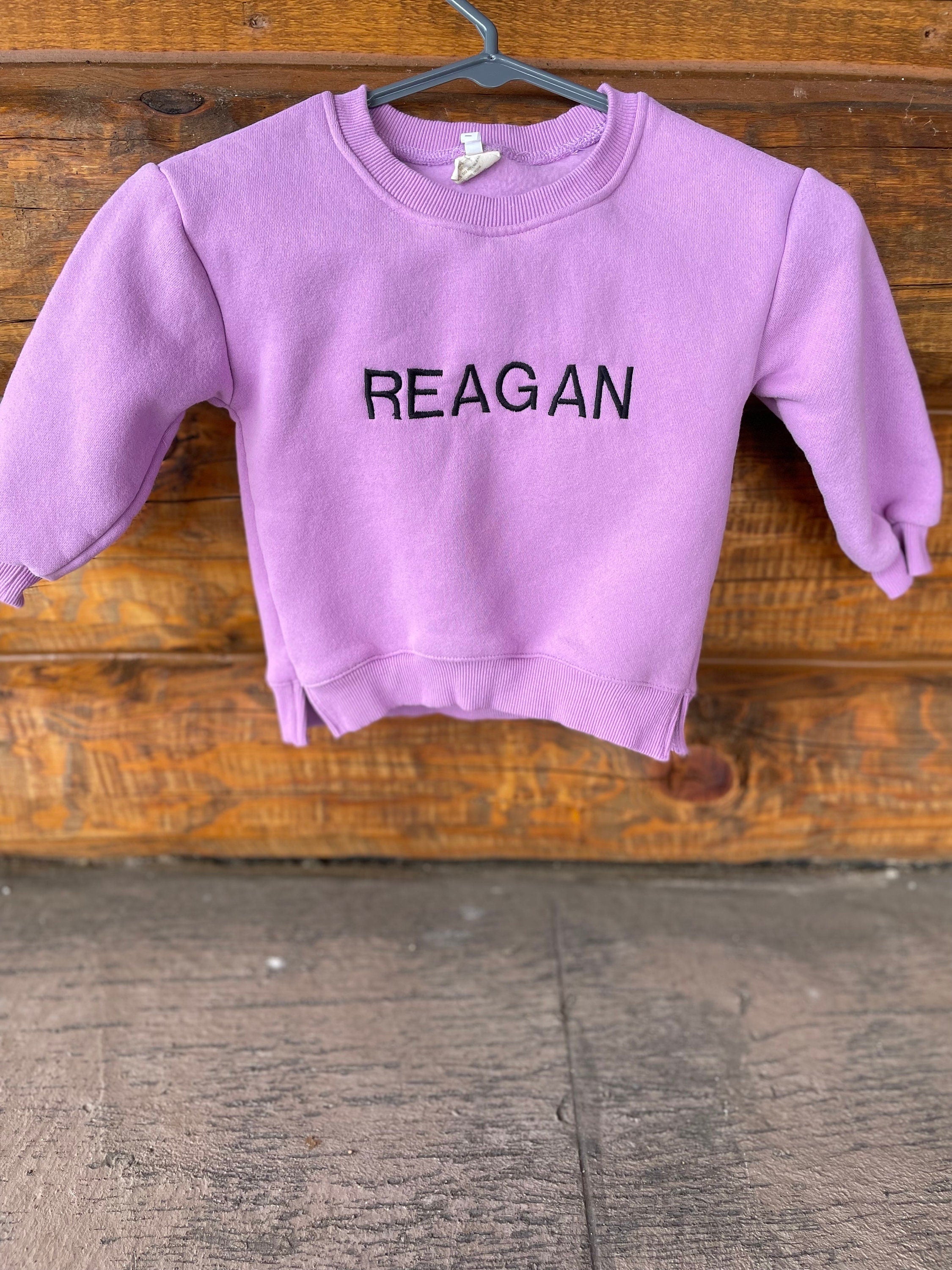Custom name embroidered kids sweatshirt, Handmade embroidered name kids crewneck, personalized name toddler sweatshirt, childrens crewneck